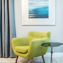 Világos zöld szín a belső térben: kombinációk, stílus, dekoráció és bútorok választása (65 fotó) -0
