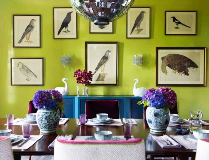Világos zöld szín a belső térben: kombinációk, stílus, dekoráció és bútorok megválasztása (65 fotó)