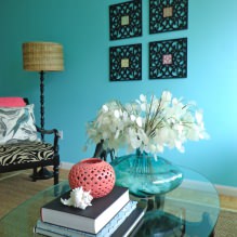 Wohnzimmergestaltung in Türkisfarbe: 55 beste Ideen und Umsetzungen im Interieur-4