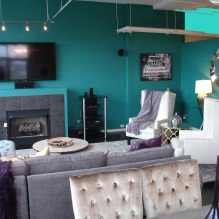Living room design in turquoise color: 55 best ideas and realizations in the interior-0