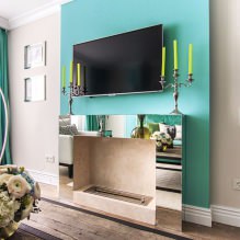 Wohnzimmergestaltung in Türkisfarbe: 55 beste Ideen und Umsetzungen im Interieur-13