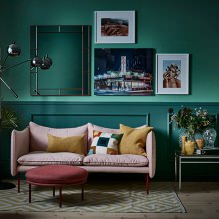 Дизајн дневне собе у тиркизној боји: 55 најбољих идеја и реализација у ентеријеру-5