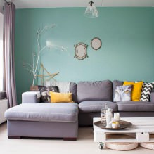 Wohnzimmergestaltung in Türkisfarbe: 55 beste Ideen und Umsetzungen im Interieur-6