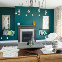 Дизајн дневне собе у тиркизној боји: 55 најбољих идеја и реализација у ентеријеру-12