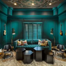 Nappali design türkiz színben: 55 legjobb ötlet és megvalósítás a belső térben-1