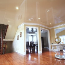Beige ceiling: types, design, photo, combination with wallpaper, floor-0