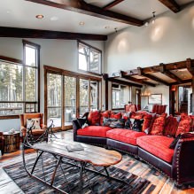 Rotes Sofa im Innenraum: Typen, Design, Kombination mit Tapeten und Vorhängen-9