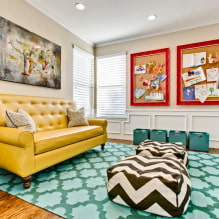 Sárga kanapé a belső térben: típusok, formák, kárpitanyagok, design, árnyalatok, kombinációk-0