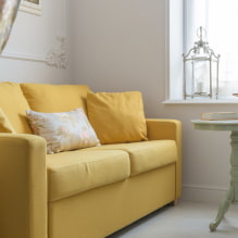 Sárga kanapé a belső térben: típusok, formák, kárpitanyagok, design, árnyalatok, kombinációk-2