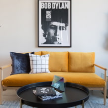 Sárga kanapé a belső térben: típusok, formák, kárpitanyagok, design, árnyalatok, kombinációk-6