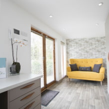 Sárga kanapé a belső térben: típusok, formák, kárpitanyagok, design, árnyalatok, kombinációk-8