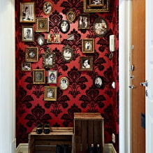 Piros tapéta a belső térben: típusok, design, kombináció a függönyök színével, bútorok-0