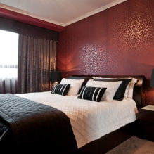 Red wallpaper in the interior: types, design, combination with the color of curtains, furniture-2