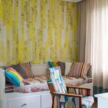 Yellow wallpaper in the interior: types, design, combinations, choice of curtains and style-0