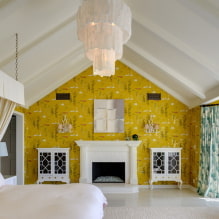 Yellow wallpaper in the interior: types, design, combinations, choice of curtains and style-2