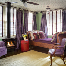 Purple curtains in the interior - design features and color combinations-0