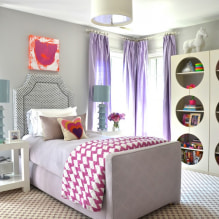 Purple curtains in the interior - design features and color combinations-3