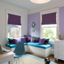 Purple curtains in the interior - design features and color combinations-7