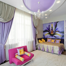 Purple curtains in the interior - design features and color combinations-11