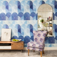 Плаве тапете: комбинације, дизајн, избор завеса, стил и намештај, 80 фотографија у унутрашњости -2