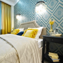 Blue wallpapers: combinations, design, choice of curtains, style and furniture, 80 photos in the interior -11