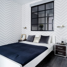 Tapete für ein kleines Schlafzimmer: Farbe, Design, Kombination, Ideen für niedrige Decken und enge Räume-2
