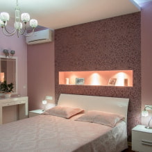 วอลเปเปอร์สำหรับห้องนอนเล็ก: สี, การออกแบบ, การรวมกัน, แนวคิดสำหรับเพดานต่ำและห้องแคบ-5