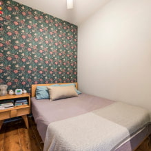Тапете за малу спаваћу собу: боја, дизајн, комбинација, идеје за ниске плафоне и уске собе-6