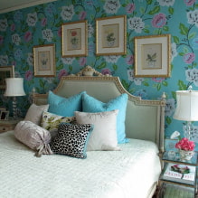 Tapete für ein kleines Schlafzimmer: Farbe, Design, Kombination, Ideen für niedrige Decken und enge Räume-8