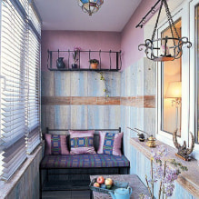 Tapeten auf Balkon oder Loggia: Was kann geklebt werden, Farbwahl, Gestaltungsideen, Fotos im Innenraum-5 interior