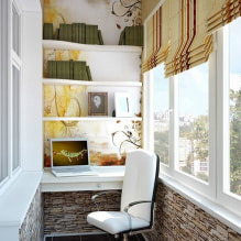 Tapeten auf Balkon oder Loggia: Was kann geklebt werden, Farbwahl, Gestaltungsideen, Fotos im Innenraum-8 interior
