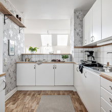 Die Wände der Küche mit abwaschbaren Tapeten dekorieren: 59 moderne Fotos und Ideen-3