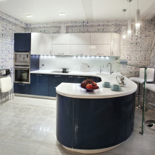 Die Wände der Küche mit abwaschbaren Tapeten dekorieren: 59 moderne Fotos und Ideen-4