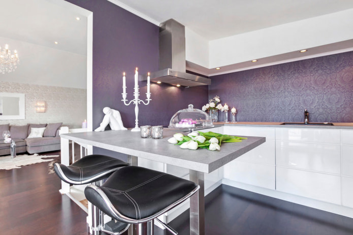 A konyha falainak mosható tapétával történő díszítése: 59 modern fotó és ötlet
