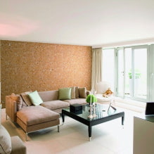 Cork wallpaper for walls: features, types, photos in the interior, combination, design-4