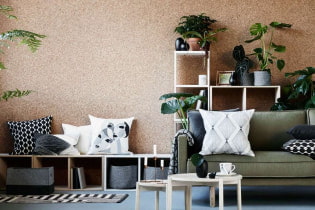 Cork wallpaper for walls: features, types, photos in the interior, combination, design