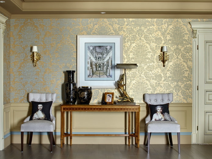 Silk wallpaper in the interior - design options and colors