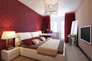 Burgundy wallpaper on the walls: types, design, shades, combination with other colors, curtains, furniture