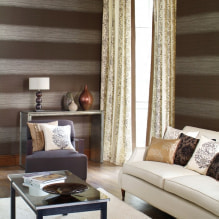 Brown wallpaper in the interior: types, design, combination with other colors, curtains, furniture-3