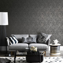 Black wallpaper: types, drawings, design, combination, combination with curtains, furniture-2
