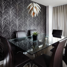 Black wallpaper: types, drawings, design, combination, combination with curtains, furniture-4