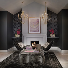 Black wallpaper: types, drawings, design, combination, combination with curtains, furniture-6