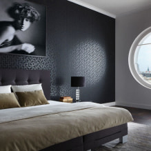Black wallpaper: types, drawings, design, combination, combination with curtains, furniture-7