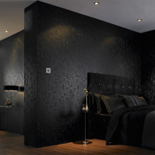 Black wallpaper: types, drawings, design, combination, combination with curtains, furniture-8