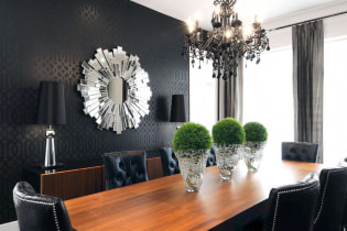 Black wallpaper: types, drawings, design, combination, combination with curtains, furniture