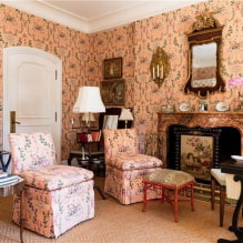 Peach-colored wallpaper: types, design ideas, combination with curtains and furniture-0