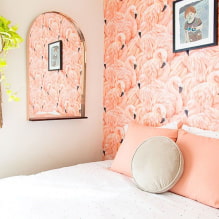 Peach-colored wallpaper: types, design ideas, combination with curtains and furniture-5