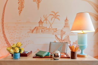 Peach-colored wallpaper: types, design ideas, combination with curtains and furniture