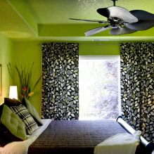 Light green wallpaper in the interior: types, design ideas, combination with other colors, curtains, furniture-3