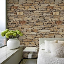 Modern stone-like wallpaper: features, types, design, color, photo-0